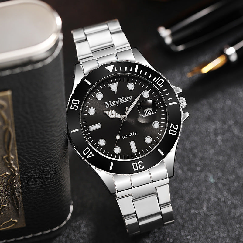 Douyin traffic live broadcast men water ghost quartz wrist watch student business men's watch calendar steel band watch large dial