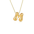 Amazon bestseller: premium bubble 26-letter gold pearlized necklace pendant - stylish women's accessory