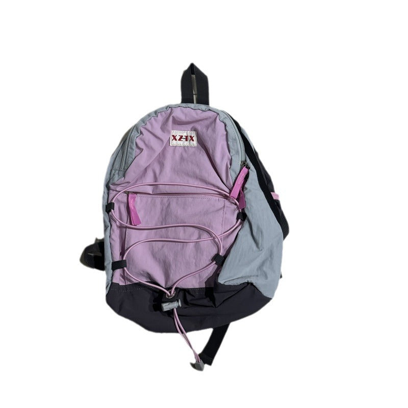School bag university women's simple backpack nylon mountaineering bag small light cycling sports school bag travel bag
