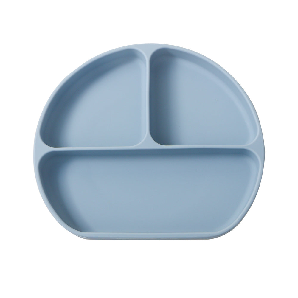 Kids food grade silicone divided dinner plate kids tableware anti-fall food plate baby anti-spill dinner plate