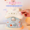 Trendy cartoon rabbit piggy bank - cute kids' creative house design, large capacity, easy access