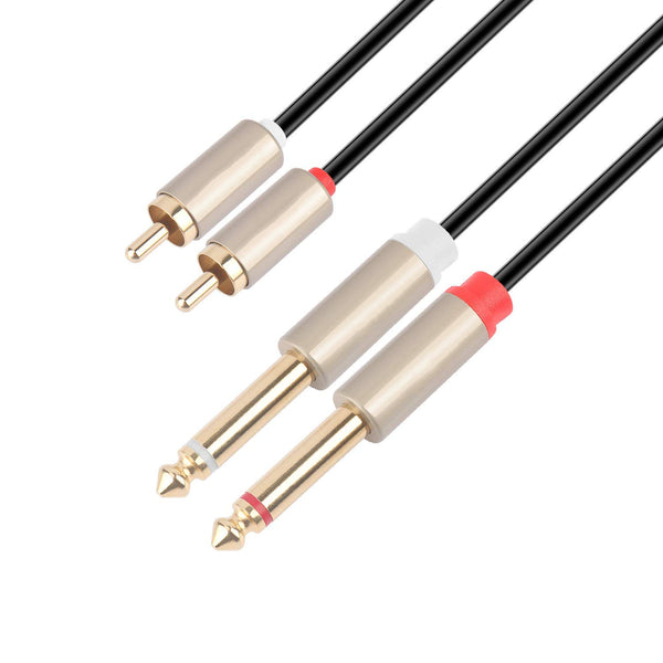 Lei Jun-906 audio cable 3.5 rpm dual 6.5 mobile phone electronic organ power amplifier one point two big two core 6.35mm audio