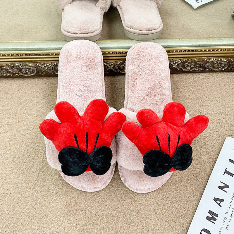 New arrivalinsgirlcasualhomecute cartoonfashion elements one-strap indoor casualstuffed slippers