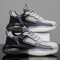 Air cushion men's shoes 2026 spring new sports trendy leather running shoes black warrior waterproof casual student trendy shoes