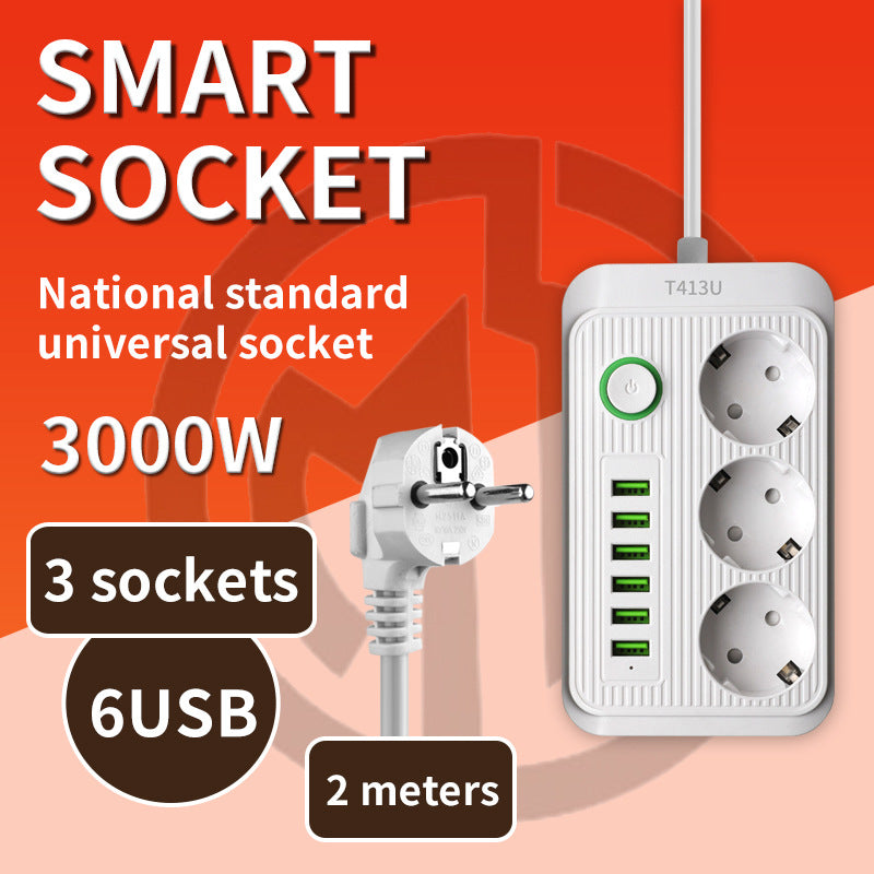 European standard power strip, russian/european power strip, german/korean 16a two-pin european standard home socket, austrian standard