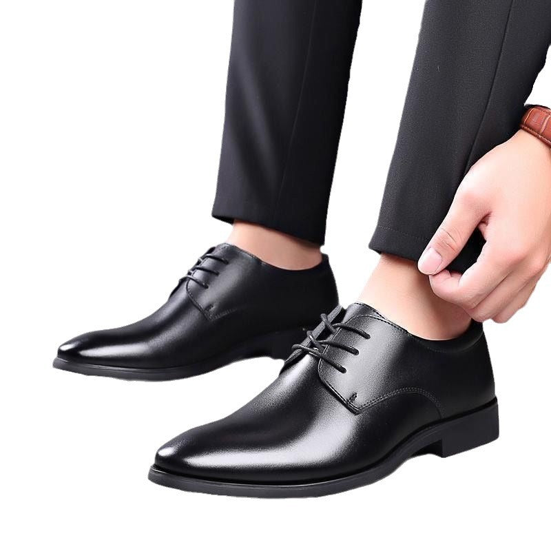 New arrival business formal leather shoes men's casual wedding groom british heightening summer breathable youth pointed toe men's shoes