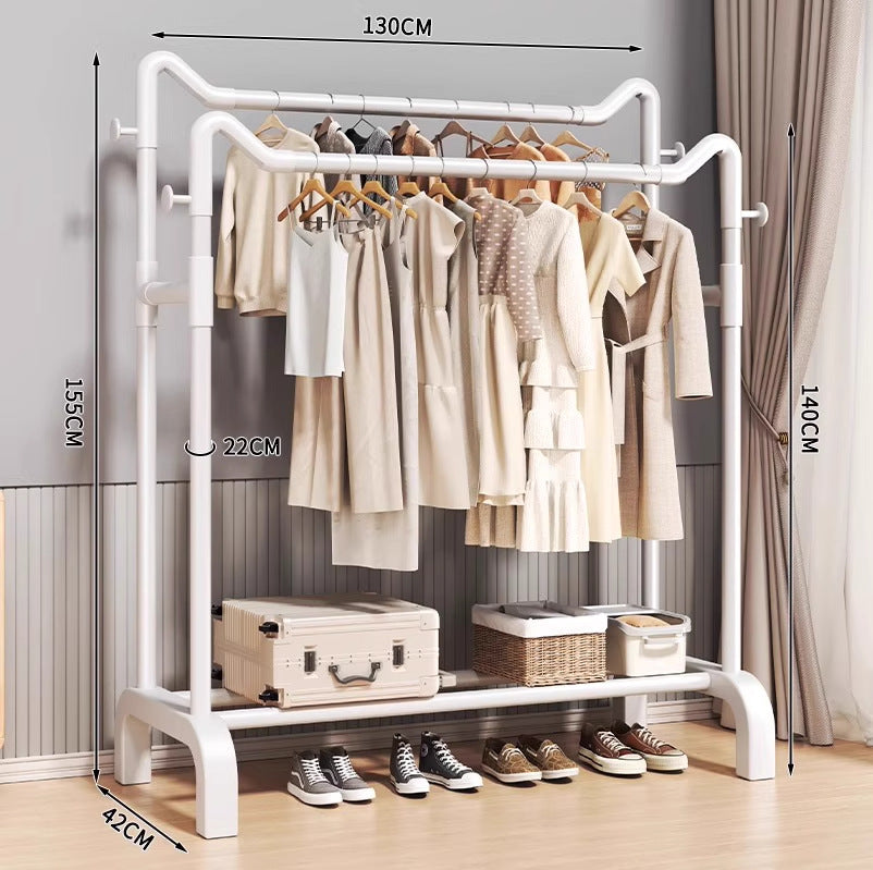 Clothes drying rack floor-standing for home bedroom hanging clothes foldable simple indoor dormitory movable storage rack for drying clothes and hats