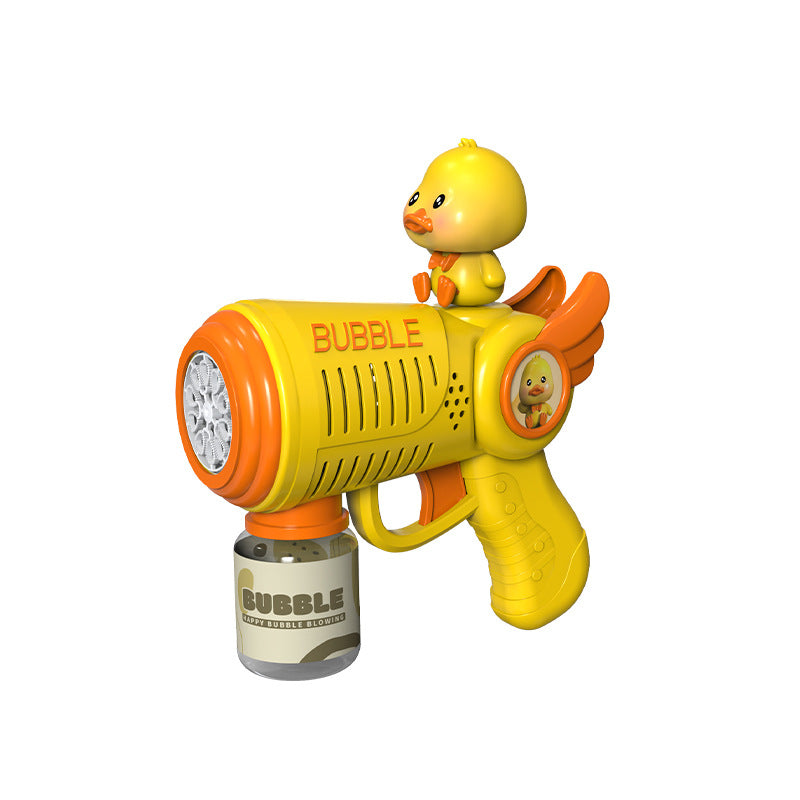 Popular duck bubble gun fully automatic cartoon light leak-free handheld kids electric bubble toy