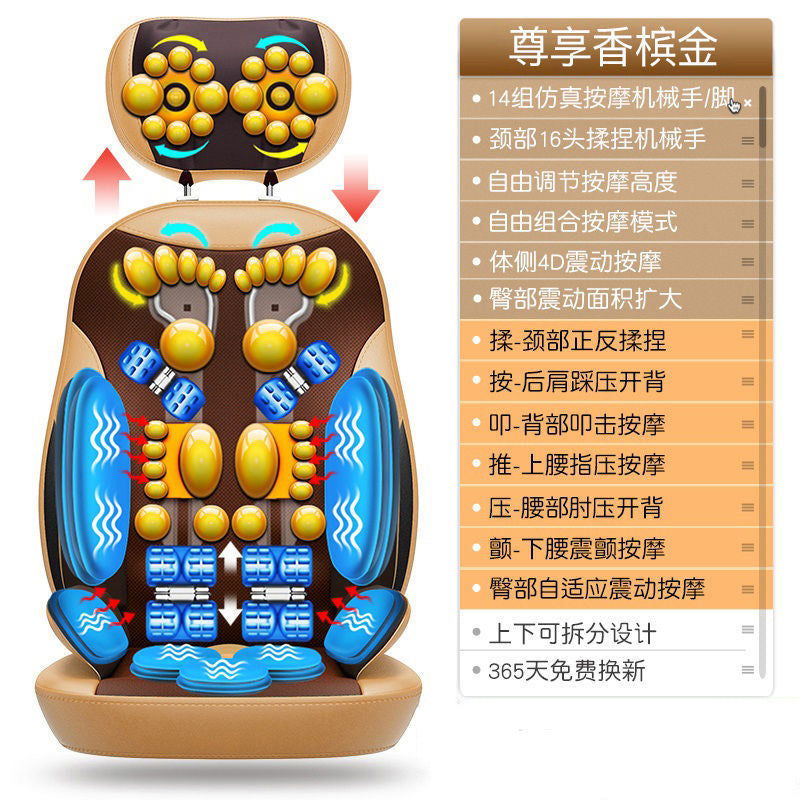 Neck, waist, and shoulder home kneading massage instrument - massage chair cervical spine kneading massage cushion - dropshipping available