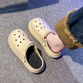 Women's clogs summer outdoor wear non-slip thick sole slippers "stomping on shit" feel couple casual two-wear closed-toe beach sandals