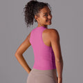 New double-sided nylon solid color slim-fit tummy control crew neck sports tank top running fitness yoga long sleeve top for women