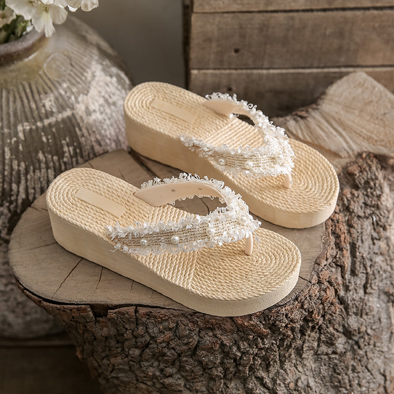 Women's summer slippers: stylish, versatile, and height-boosting flip-flops - perfect for beach and everyday wear