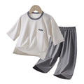 Yishimei new arrival tencel lyocell kids men's and women's mint three-quarter sleeve summer home air-conditioning suit wholesale
