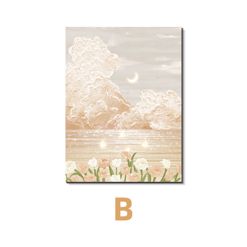 Cream Wind Vertical Meter Box Decorative Painting Texture Electric Distribution Box Hanging Painting Light Luxury Advanced Inductor Gate Box Block Mural