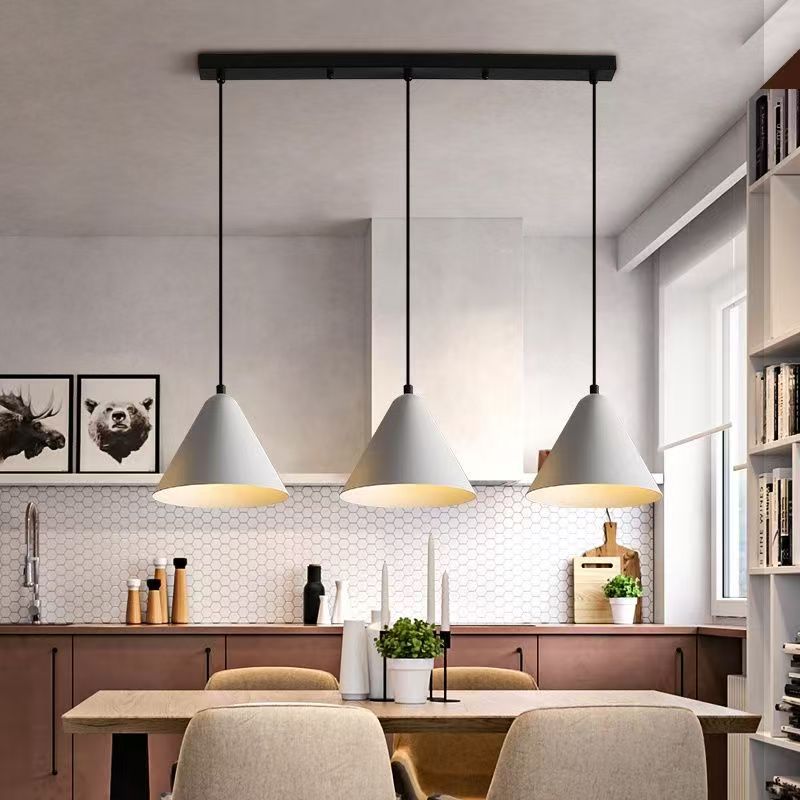 Modern minimalist luxury linear three-light pendant chandelier for dining room, bar, living room, b&b, hotel - unique nordic style