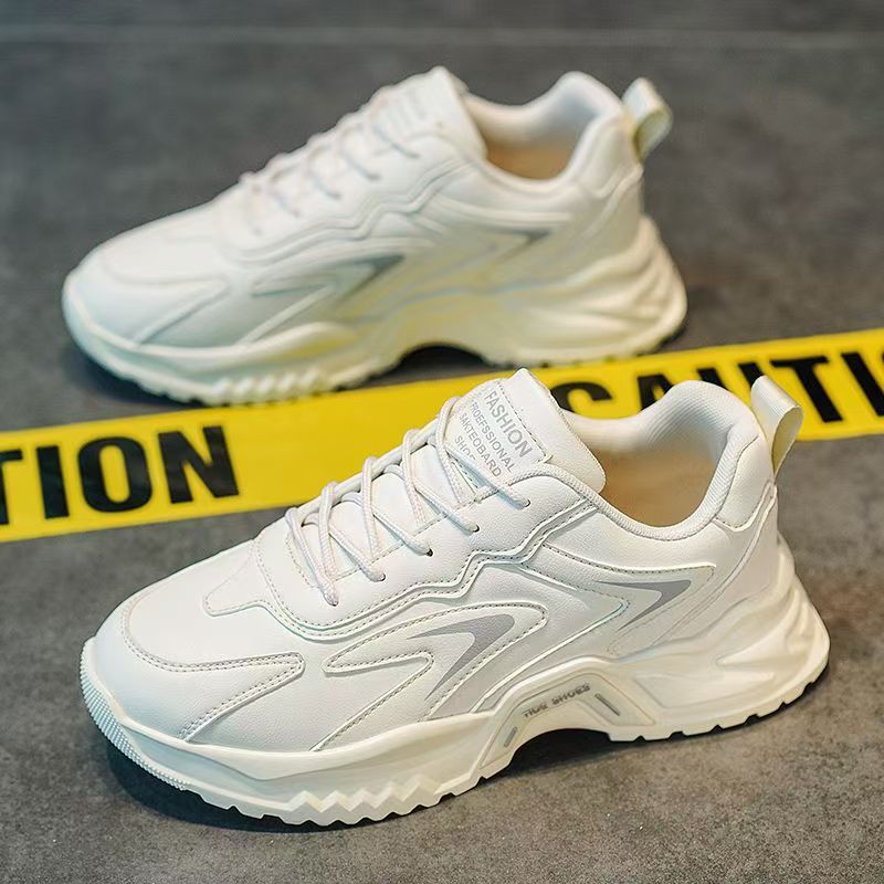 Men's shoes 2025 spring new trendy youth sports casual versatile height increasing ins white dad shoes