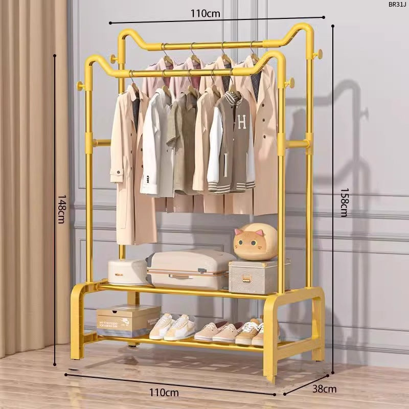 Clothes drying rack floor-standing for home bedroom hanging clothes foldable simple indoor dormitory movable storage rack for drying clothes and hats