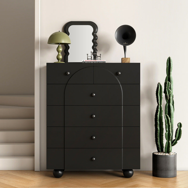 Solid wood bedroom nightstand with multiple drawers, storage cabinet, living room side table, small apartment rental unit organizer
