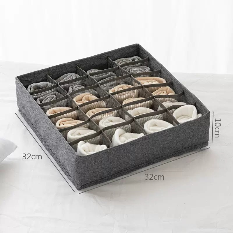 Household Foldable Tianshan Hemp Underwear Panties Socks Storage Box Multifunctional Drawer Dormitory Classification Storage Box