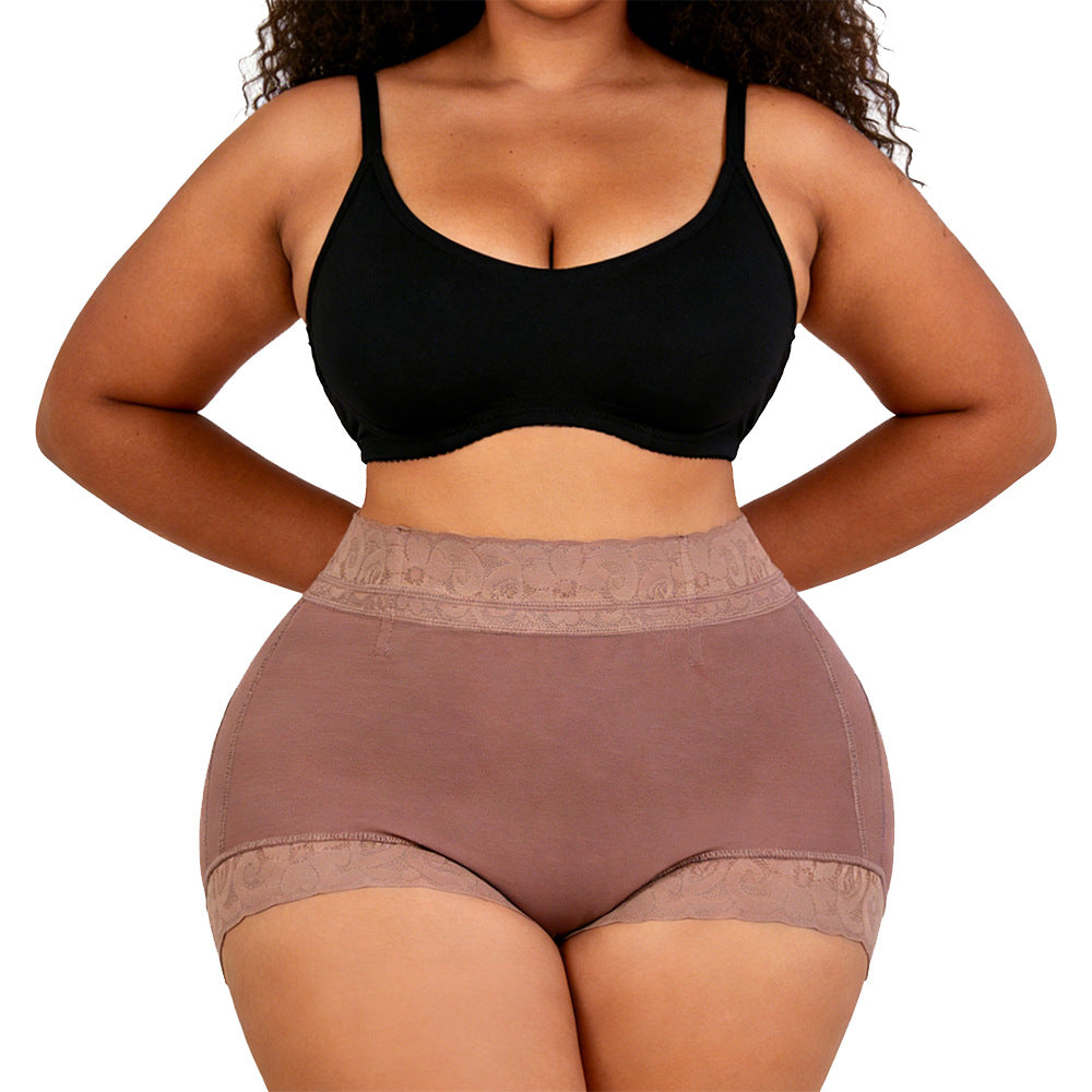 Fashion cross-border mid-waist hip lift waistband tummy control pants body shaping tight buttocks triangle body shaping underwear for women