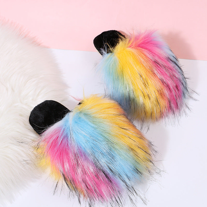amazon baotou furry slippers for women fall and winterflats indoor and outdoor heattech slippers long wool cotton slippers for women
