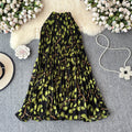 Chiffon midi skirt - women's autumn  new arrival: flattering, flowy, a-line skirt with pleats and floral print