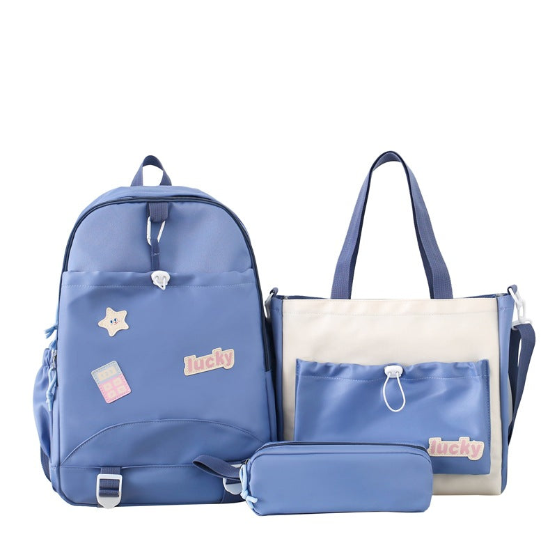 School bag for girls, primary and secondary school students, new backpack, multi-functional large-capacity backpack, cute versatile college style school bag