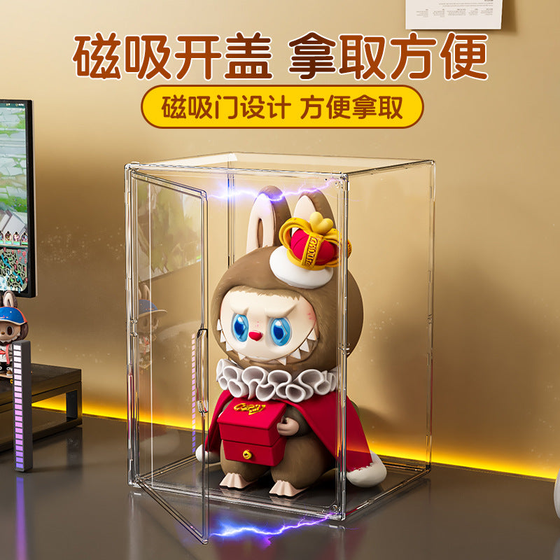 Figure blind box storage display box labubu POP MART storage box transparent dust model toy display box