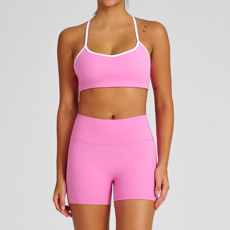 high waist hip lifting yoga shorts slimming look tight suspender beautiful back running sports intimates yoga suit for women