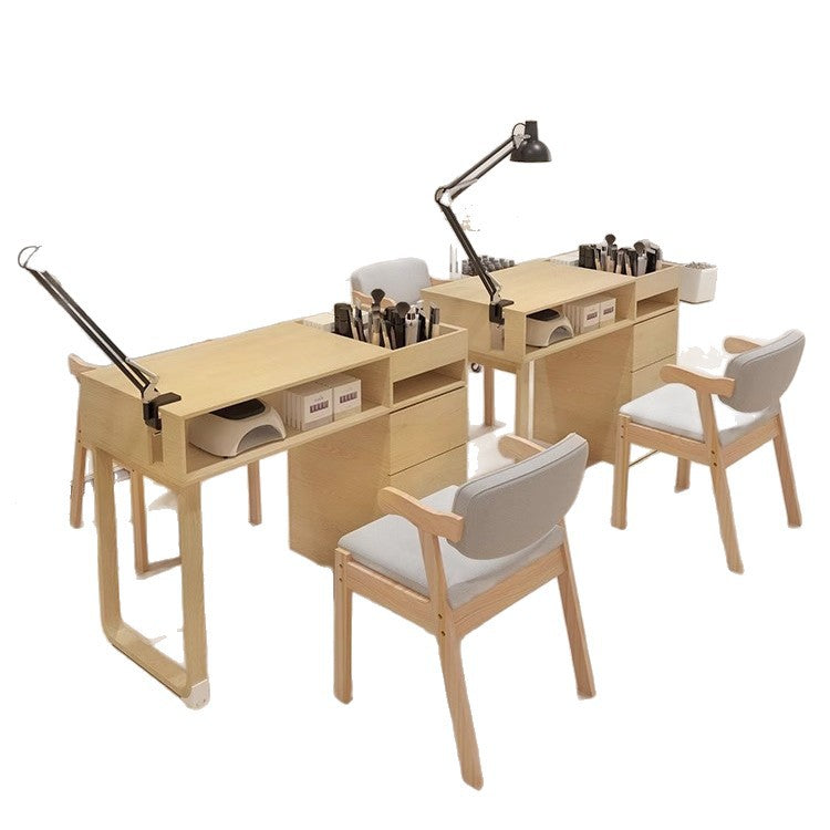Cream style manicure table and chair set Japanese single double multi-function with vacuum manicure table light luxury Internet celebrity manicure table