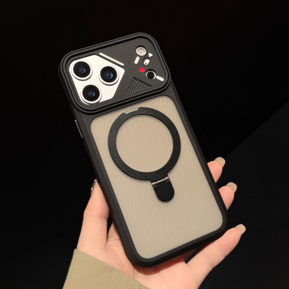 Creative lens ice armor cooling magnetic stand compatible iphone 17 pro phone case apple 16 matte anti-drop