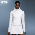 Women's fall/winter cropped lightweight padded cotton jacket - slim fit, fleece-lined, open front cardigan, sporty hooded top d25121
