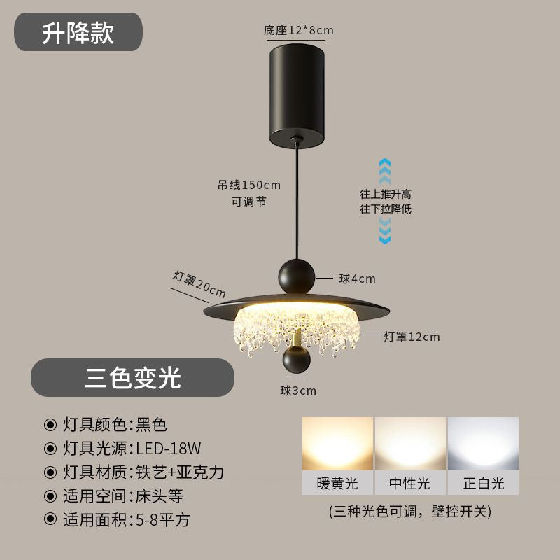 Medieval style restaurant chandelier three-head american retro water drop classy tea room bar table long strip lamp