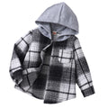 Baby long sleeve plaid hooded shirt top
