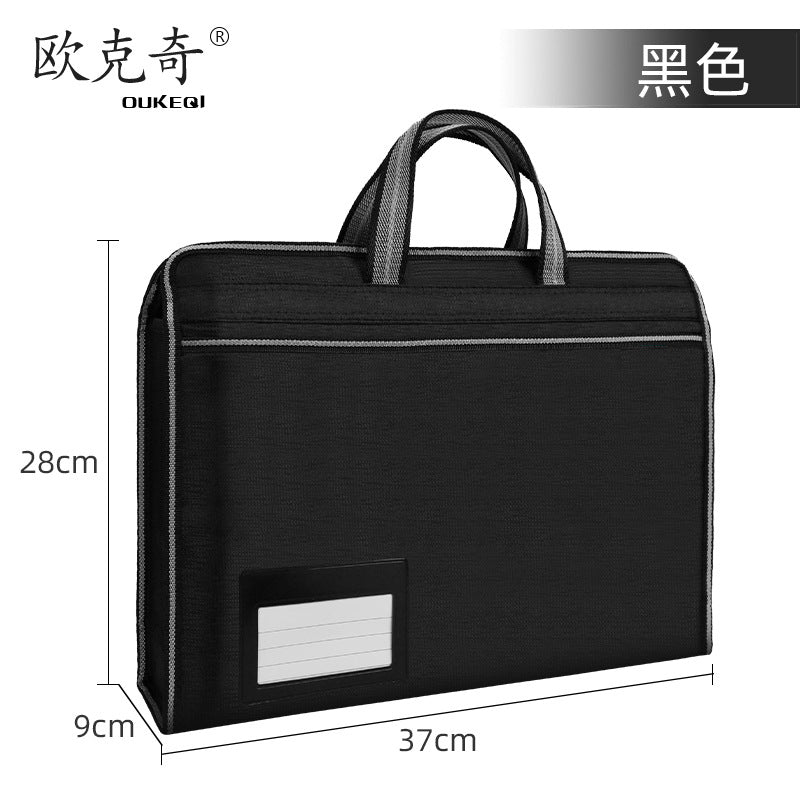 Waterproof business document briefcase canvas portfolio men's handbag file bag card holder conference material bag