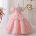 High-end children's first birthday dress, little girl's birthday princess gown, hostess piano performance outfit, children's day performance, runway show