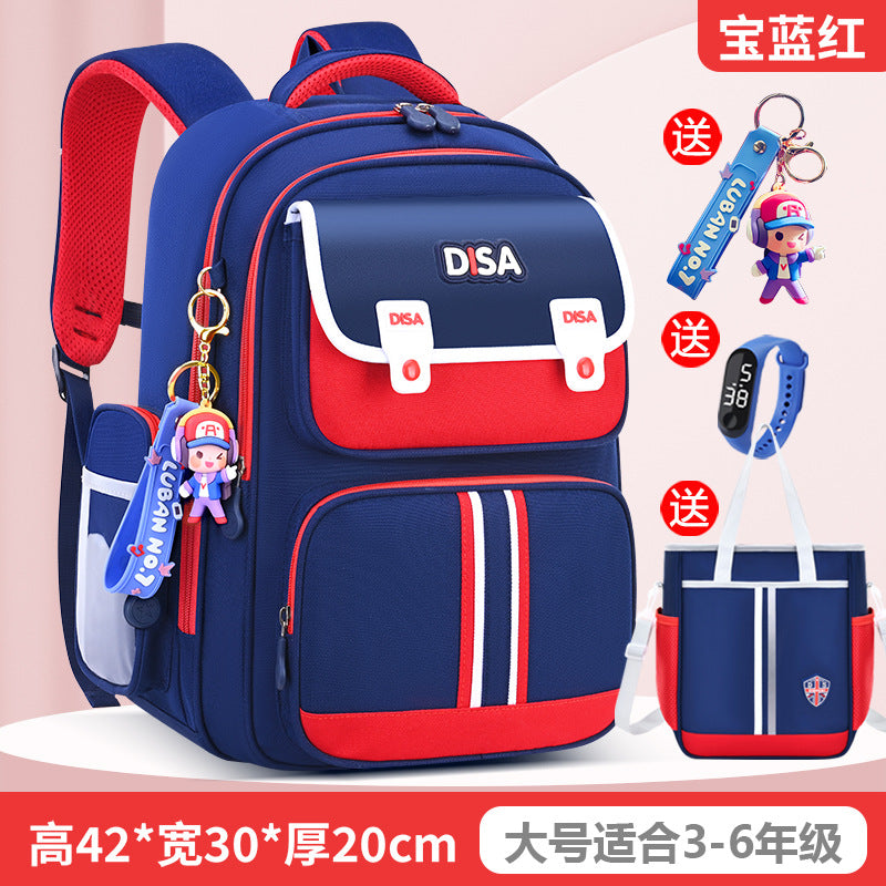 Schoolbag for boys and primary school students 2026 new arrival for grades 1, 2, 3 to 6, boys and girls, lightweight kids spine protection and burden reduction