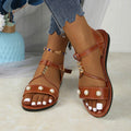 Women's foreign trade sandals - new  summer collection: non-slip, flat, european & american style, versatile handmade beaded flat sandals - wholesale