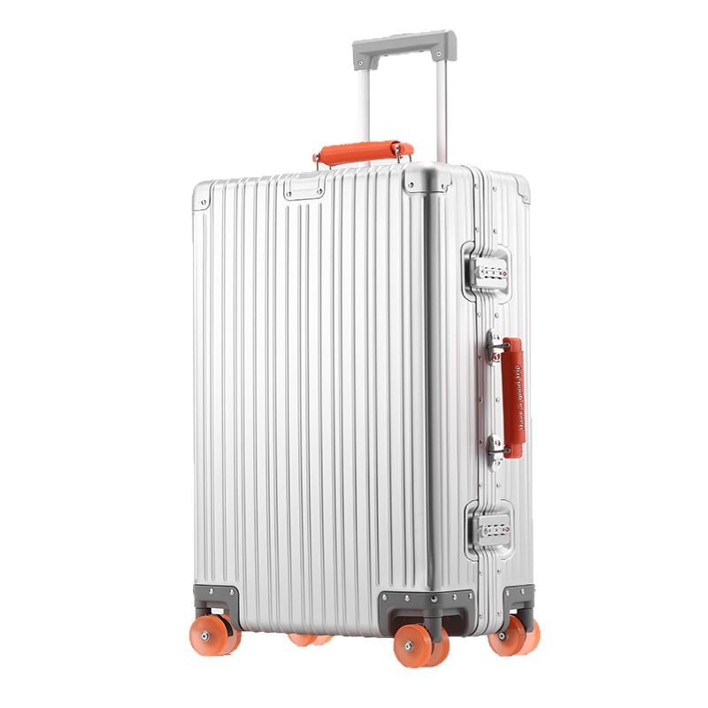 2025 all-aluminum magnesium alloy 28 tie rod suitcase women's 20-inch boarding men's fashion injection molding wheel password box portable