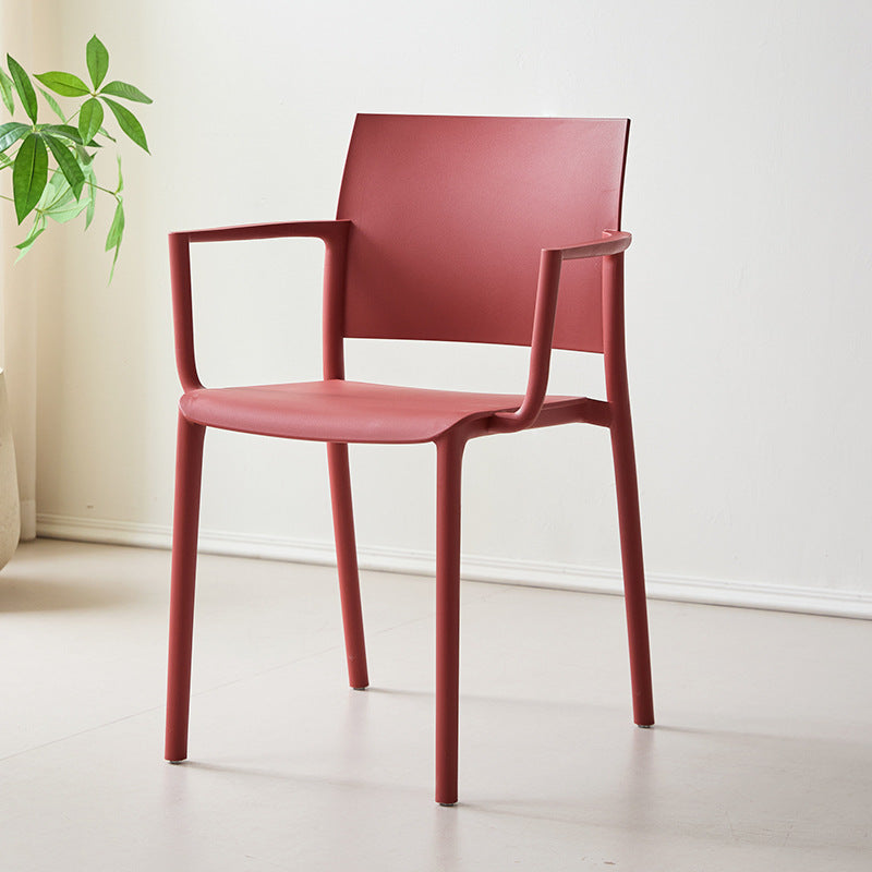 Nordic plastic chair dining table chair with armrests backrest stool restaurant commercial dining chair casual modern high backrest