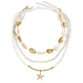 Wholesale seashell necklace sets - european & american style, ocean beach theme, bohemian white seed bead choker necklaces