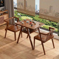 Solid wood tea table set - compact home furniture, table and two chairs combination, balcony storage leisure table and chair three-piece set