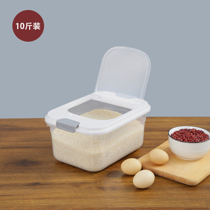 Grain storage box Household rice bucket 5kg Japanese insect-proof and moisture-proof transparent rice bucket 10kg Food grade