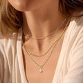 european and american popular simple style three-layer imitation pearl drop-shaped crystal pendant stacked necklace clavicle chain wholesale