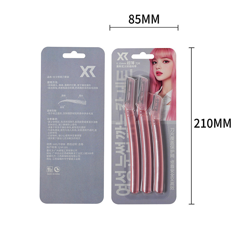 Eyebrow razor set for women - precision safety razor, beauty tool, eyebrow trimmer & scissors - wholesale from manufacturer