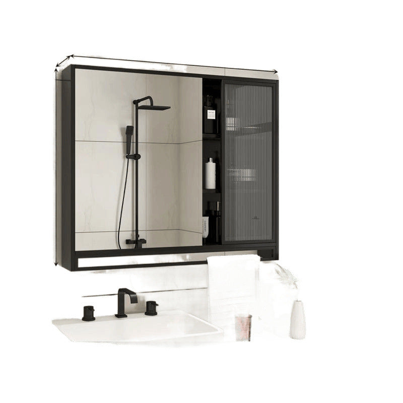 Bathroom mirror cabinet Solid wood wall-mounted bathroom mirror Changhong glass door laminate light Defogging mirror box Bathroom mirror cabinet