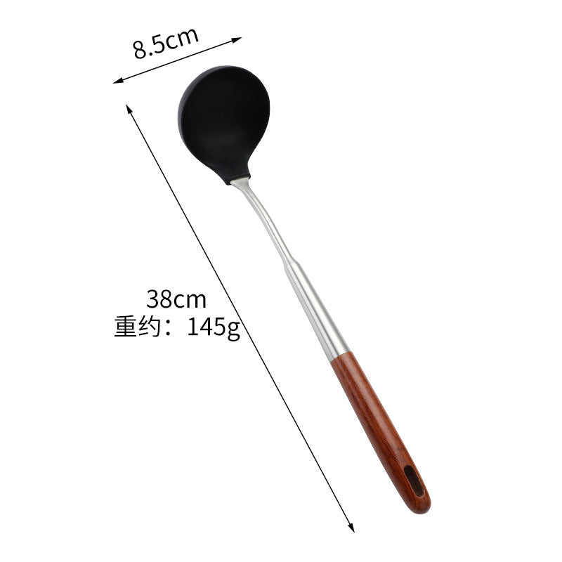 Dao Qi 304 Stainless Steel Kitchenware Kitchen Cooking High Temperature Resistant Silicone Kitchenware Household Insulation Wood Handle Kitchenware