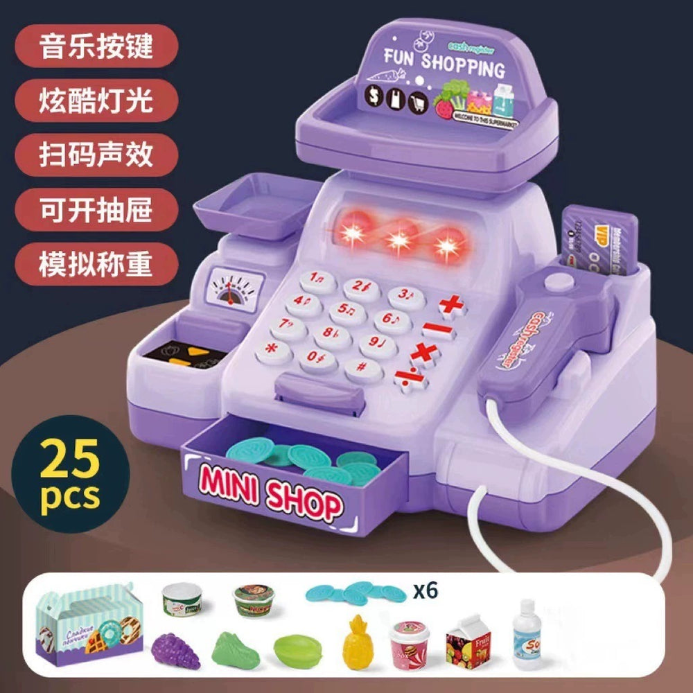 kids cash register play house toy supermarket role play mini artificial convenience store cashier model