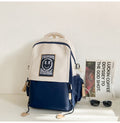 Backpack with flap closure and drawstring, american retro style, school bag for middle and high school students, casual travel, couple's backpack, lightweight college student book bag