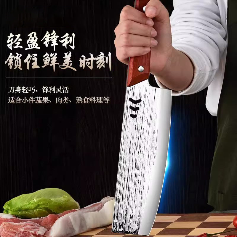 Lightweight stainless steel slicing knife - sharp, durable, high-carbon steel forged kitchen knife for chopping, slicing, and meat cutting - chef's knife, dual-purpose